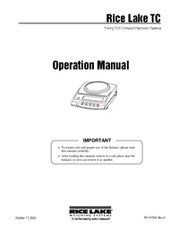 Thumbnail of document Manual - TC Series, Toploader Balance